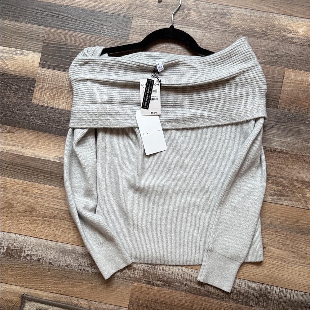Off-Shoulder Gray Sweater from Nordstrom